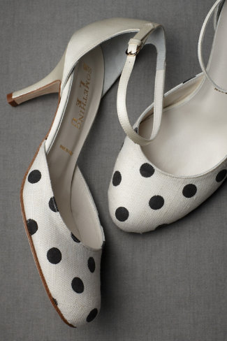 The most gorgeous 'Polka Dot Mary Janes, $100, BHLDN. Perfect for you or your bridesmaids.