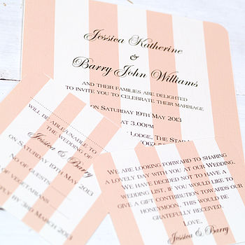 This Retro Stripe Invitation by Beautiful Day, £1.65, Not On The High Street, is very cute.