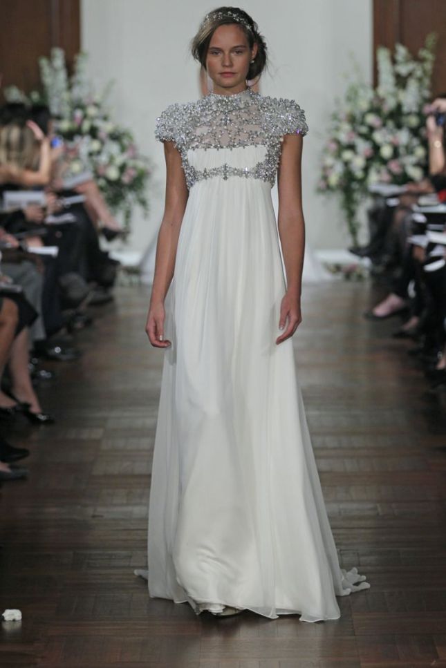 Jenny Packham's latest collection featured beautiful dresses covered in sequins and sparkle.
