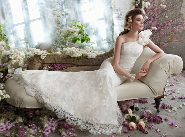 You could also choose a gown with floral detail like this Tara Keely gown, style TK2550.